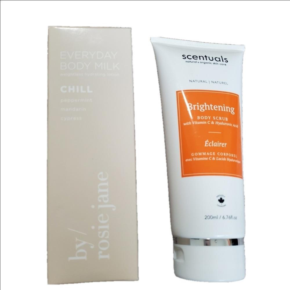 Scentuals and By Rosie Jane Body Milk and Body Scrub